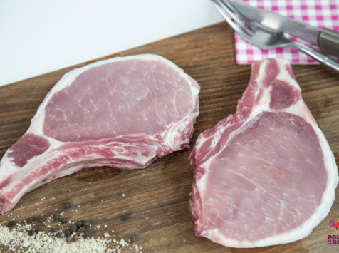 CĂ´tes de porc plein air dans le filet