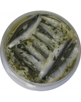 Anchois marinés à l'ail pot de 200g