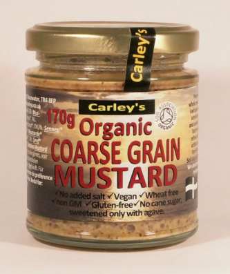 Carley's Moutarde à grains grossiers bio de Cornouailles végétalienne, 170 g