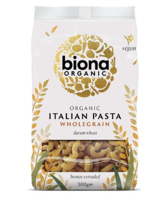 Biona Organic Wholegrain Macaroni Pasta 500g