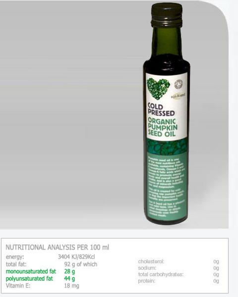 Sun & Seed Organic Pumpkin Seed Oil Cold Pressed 250ml