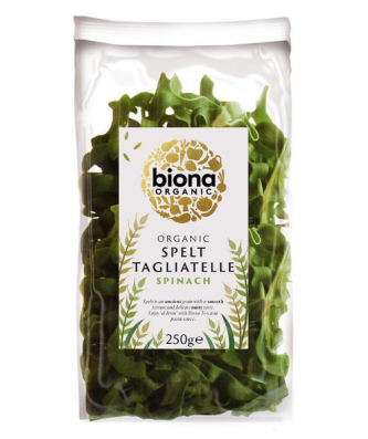 Biona Organic Tagliatelle Spelt & Spinach Pasta 250g