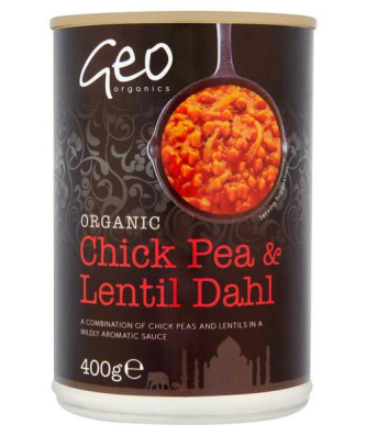 Geo Organics Organic Chickpea & Lentil Dahl Ready Meal Gluten Free, Vegan, 400g