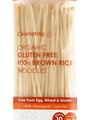 Nouilles de riz brun bio Clearspring sans gluten, végétalien, 200 g