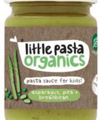 Little Pasta Organics Sauce pour pâtes bio aux asperges, pois et fèves sans gluten, végétalienne, 130 g