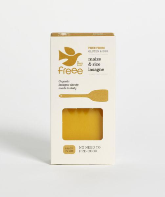 Doves Farm Lasagnes de maïs et de riz biologiques sans œuf, sans gluten, 250 g