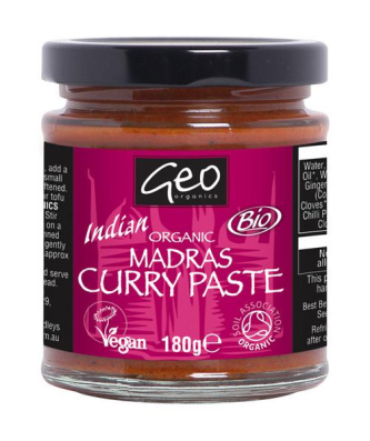 Geo Organics Pâte de Curry de Madras Bio 180g