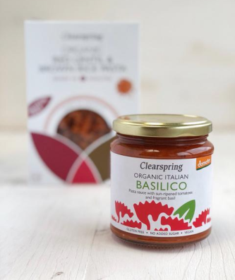 Clearspring Sauce pour Pâtes au Basilico Italien Bio 300g