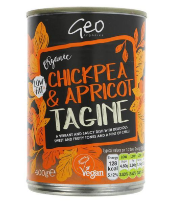 Geo Organics Tajine bio aux pois chiches et abricots Vegan, 400g
