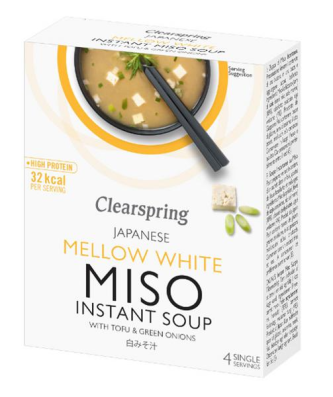 Clearspring Instant Soup Miso Mellow White with Tofu Vegan 4x10g
