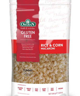 Orgran Pâtes de Riz & Maïs Macaroni Sans Gluten 250g