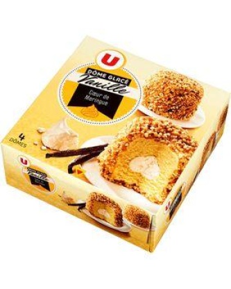 Dômes glace meringue vanille U, 4 pièces, 270g