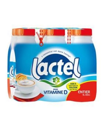 Lait entier UHT LACTEL, 6x50cl