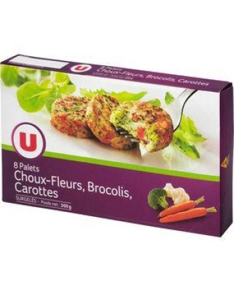 Palets de légumes chou-fleur, brocoli, carotte U, 300g