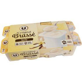 Yaourt brassé sucré à la vanille U, 8x125g