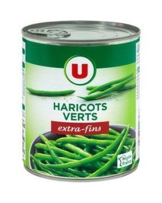Haricots verts extra-fins U boîte 4/4 440g