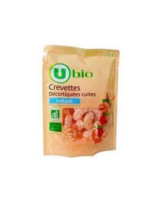 Crevettes cuites et décortiquées U BIO,100g