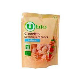 Crevettes cuites et décortiquées U BIO,100g