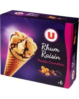 Cônes rhum raisins U, x6 384g