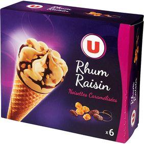 CĂ´nes rhum raisins U, x6 384g