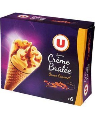Cônes crème brûlée U x6 384g