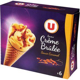 Cônes crème brûlée U x6 384g