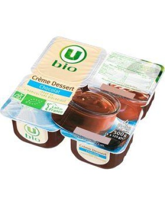 Crème dessert au chocolat U BIO, 4x125g