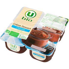Crème dessert au chocolat U BIO, 4x125g