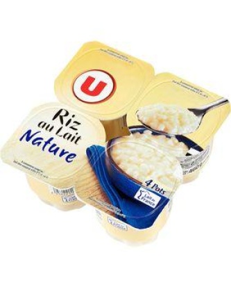 Riz au lait nature U, 4x115g