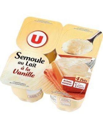 Semoule au lait à la vanille U, 4x115g