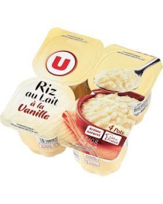 Riz au lait à la vanille U, 4x115g