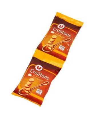 Croûtons ronds frits à soupe saveur fromage U 2x90g soit 180g