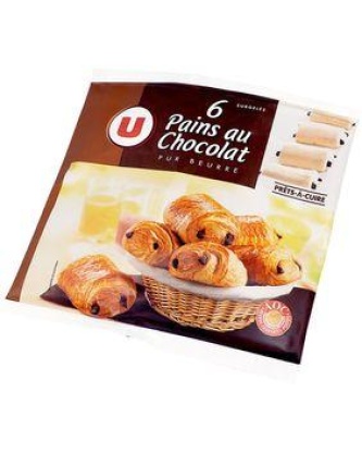 Pain au chocolat U, 6 unités de 70g