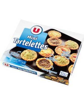 Assortiments de mini tartelettes apéritif U, 24 pièces, 300g