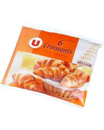 Croissants pur beurre U, 6 unités de 50g