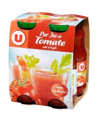 Pur jus de tomate U bouteille verre 4x20cl