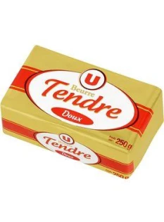 Beurre tendre doux U, 82% de MG, 250g