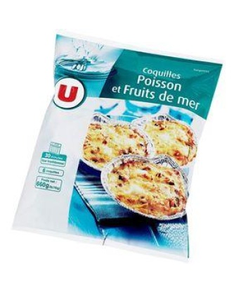 Coquilles de poisson et fruits de mer U, 6x110g