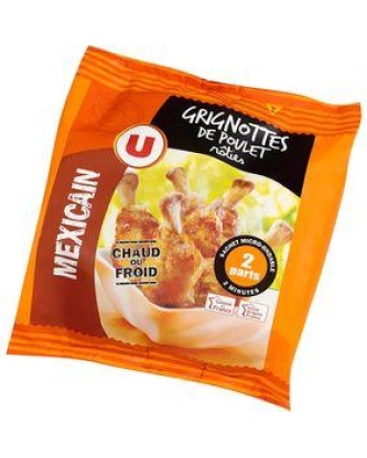 Grignotte de poulet rôtie goût mexicain, U, France, Sachet, 250g