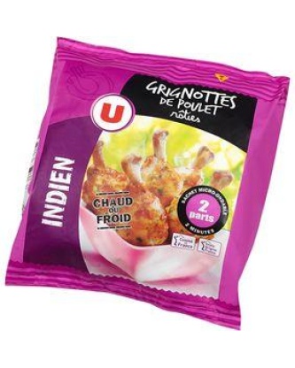 Grignotte de poulet rôtie goût indien, U, France, Sachet, 250g