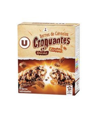 Barres croustilllantes caramel chocolat U x6