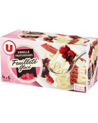 Feuilleté glacé vanille fruits rouges U, 370g