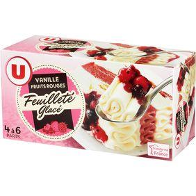 Feuilleté glacé vanille fruits rouges U, 370g