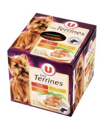 Terrines p/chien riche en boeuf/en agneau/riche en poulet+aux rognonsU barq.3x300g