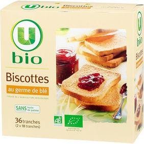 Biscottes au froment germe de blé U BIO boîte 300g