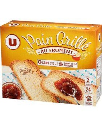 Pain grillé U 24 tranches boîte 500g
