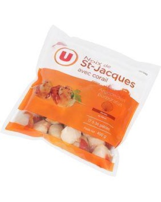 Noix de St Jacques avec corail U, 17/36 pièces, 400g
