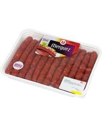 Merguez boeuf mouton, U, 12 pièces, 660g