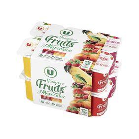 Yaourt aux morceaux de fruits panachés U, 12x125g
