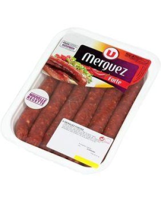 Merguez forte boeuf/mouton, U, 6 pièces, 330g